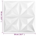  Panele ścienne 3D, 48 szt., 50x50 cm, biały origami, 12 m² Lumarko!