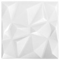  Panele ścienne 3D, 12 szt., 50x50 cm, biały diament, 3 m² Lumarko!