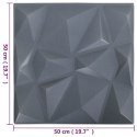  Panele ścienne 3D, 12 szt., 50x50 cm, szary diament, 3 m² Lumarko!