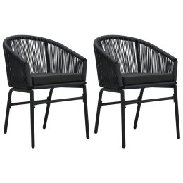  Krzesła ogrodowe, 2 szt., czarne, rattan PVC Lumarko!