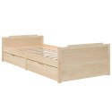  Rama łóżka z szufladami, lite drewno sosnowe, 90 x 200 cm Lumarko!