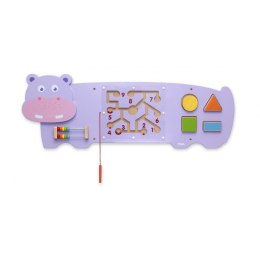 Sensoryczna tablica manipulacyjna Hipopotam drewniana Viga Toys Lumarko!