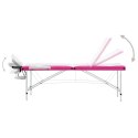  3-strefowy, składany stół do masażu, aluminium, biało-różowy Lumarko!