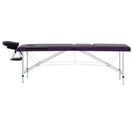 Lumarko 3-strefowy, składany stół do masażu, aluminium, czarno-fioletowy!