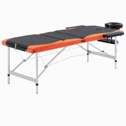 Lumarko 3-strefy, składany stół do masażu, aluminium czarny i pomarańcz!