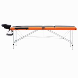 Lumarko 3-strefy, składany stół do masażu, aluminium czarny i pomarańcz!