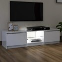  Szafka pod TV z LED, biała, wysoki połysk, 140x40x35,5 cm Lumarko!