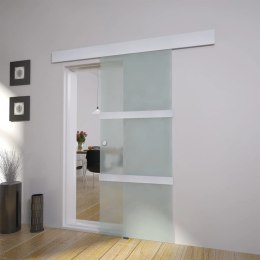  Drzwi przesuwne, szkło i aluminium, 178 cm, srebrne Lumarko!
