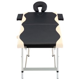 Lumarko 2-strefowy, składany stół do masażu, aluminium, czarno-beżowy!