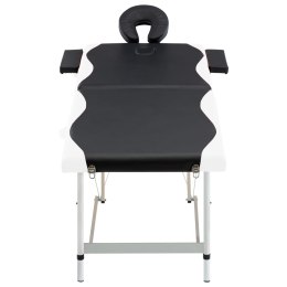 Lumarko 2-strefowy, składany stół do masażu, aluminium, czarno-biały!