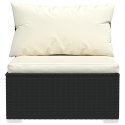  3-osobowa sofa z poduszkami, czarna, polirattanowa Lumarko!