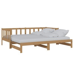  Łóżko wysuwane, lite drewno sosnowe, miodowy brąz, 2x(90x200) cm! Lumarko!