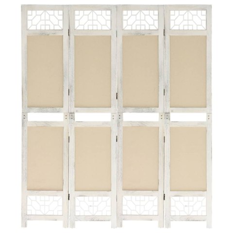 338559 vidaXL 4-Panel Room Divider Cream 140x165 cm Fabric Lumarko!