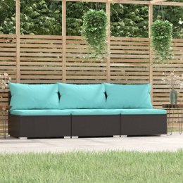  3-osobowa sofa ogrodowa z poduszkami, czarny polirattan Lumarko!