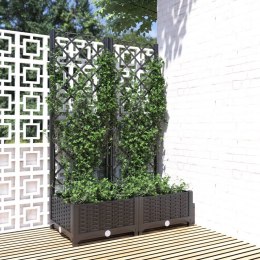  Donica ogrodowa z kratką, czarna, 80x40x121,5 cm, PP Lumarko!