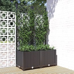  Donica ogrodowa z kratką, czarna, 80x40x136 cm, PP Lumarko!