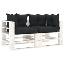 Ogrodowa sofa 2-osobowa z palet, antracytowe poduszki, drewno Lumarko!
