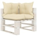  Ogrodowa sofa 2-osobowa z palet, z kremowymi poduszkami, drewno Lumarko!