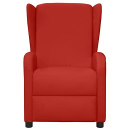  Rozkładany fotel masujący uszak, winna czerwień, sztuczna skóra Lumarko!