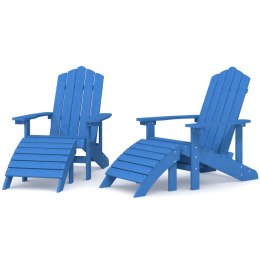 Krzesła ogrodowe z podnóżkami, 2 szt., niebieskie Lumarko!