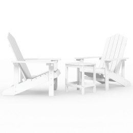  Krzesła ogrodowe  ze stolikiem, HDPE, białe Lumarko!