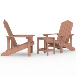  Krzesła ogrodowe  ze stolikiem, HDPE, brązowe Lumarko!
