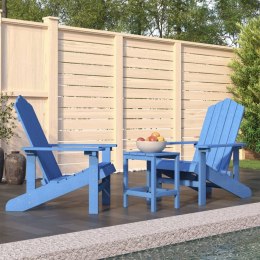 Krzesła ogrodowe  ze stolikiem, HDPE, niebieskie Lumarko!