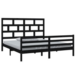 Lumarko Rama łóżka, czarna, lite drewno, 180x200 cm, 6FT, Super King!