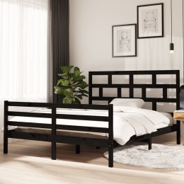 Lumarko Rama łóżka, czarna, lite drewno sosnowe, 160 x 200 cm!