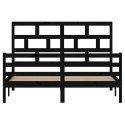  Rama łóżka, czarna, lite drewno sosnowe, 160 x 200 cm Lumarko!