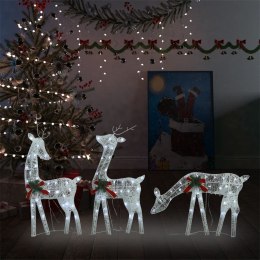  Ozdoba świąteczna: rodzinka reniferów, 270x7x90 cm, srebrna Lumarko!