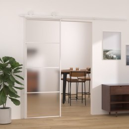 Lumarko Drzwi przesuwne, matowe szkło ESG i aluminium, 76x205 cm, białe!