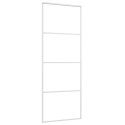  Drzwi przesuwne, matowe szkło ESG i aluminium, 76x205 cm, białe Lumarko!