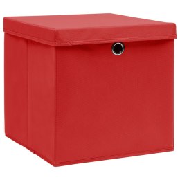  Pudełka z pokrywami, 4 szt., czerwone, 32x32x32 cm, tkanina Lumarko!