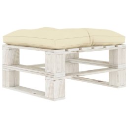  Ogrodowy stołek z palet z kremową poduszką, drewniany! Lumarko!