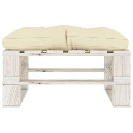 Lumarko Ogrodowy stołek z palet z kremową poduszką, drewniany!