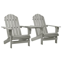  Krzesła ogrodowe Adirondack ze stolikiem, drewno jodłowe, szare Lumarko!