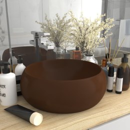  Luksusowa, okrągła umywalka, matowy brąz, 40x15 cm, ceramiczna Lumarko!