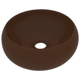  Luksusowa, okrągła umywalka, matowy brąz, 40x15 cm, ceramiczna Lumarko!