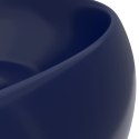  Luksusowa, okrągła umywalka, matowy granat, 40x15 cm, ceramika Lumarko!