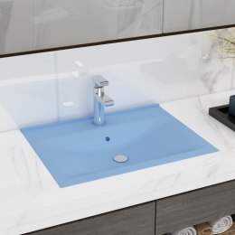  Umywalka z otworem na kran, matowy błękit, 60x46 cm, ceramiczna Lumarko!