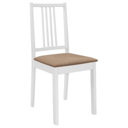  Krzesła z poduszkami, 2 szt., białe, lite drewno Lumarko!