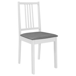  Krzesła z poduszkami, 2 szt., białe, lite drewno Lumarko!