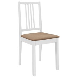  Krzesła z poduszkami, 6 szt., białe, lite drewno Lumarko!