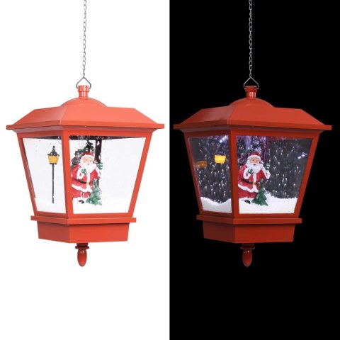  Świąteczna lampa wisząca LED z Mikołajem, czerwona, 27x27x45 cm Lumarko!