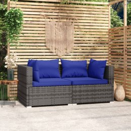  2-osobowa sofa ogrodowa z poduszkami, polirattan, szara Lumarko!