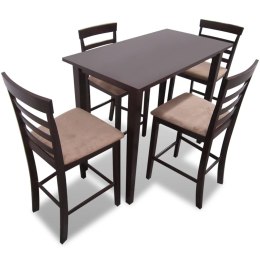  Drewniane, brązowe meble barowe: stół i 4 krzesła Lumarko!