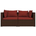  2-osobowa sofa ogrodowa z poduszkami, polirattan, brązowa Lumarko!