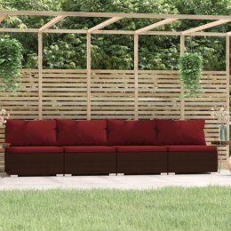  4-osobowa sofa ogrodowa z poduszkami, polirattan, brązowa Lumarko!