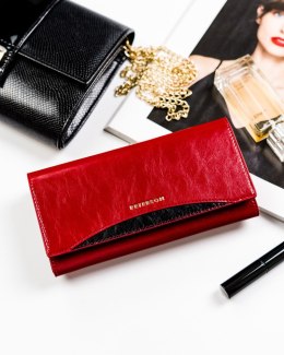 Skórzany elegancki portfel damski z ochroną RFID - Peterson